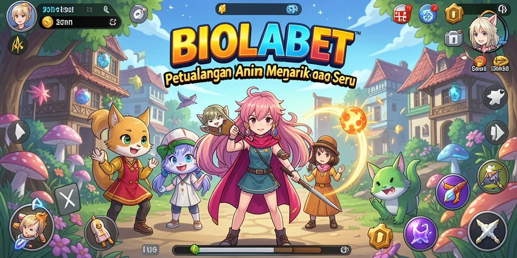 Tampilan gameplay BIOLABET dengan karakter anime yang menarik dan suasana yang menakjubkan.