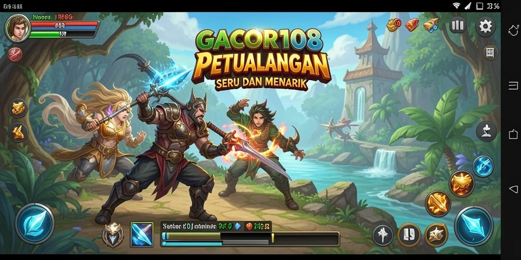 Menampilkan aksi seru dalam gameplay RPG GACOR108.