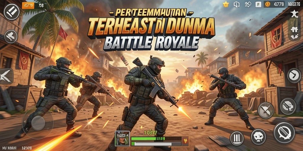 Tampilan gameplay KG778 yang seru dalam pertempuran Battle Royale.