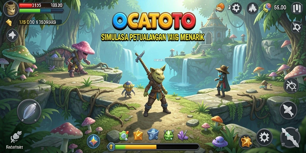 Tampilan gameplay OCATOTO yang menakjubkan dalam suasana petualangan.
