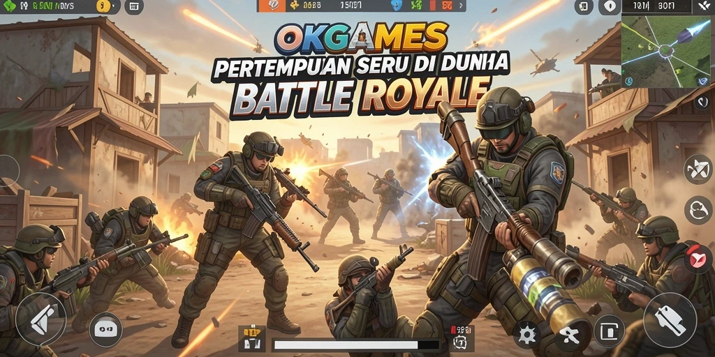 Tampilan menarik dari gameplay Battle Royale OKGAMES.