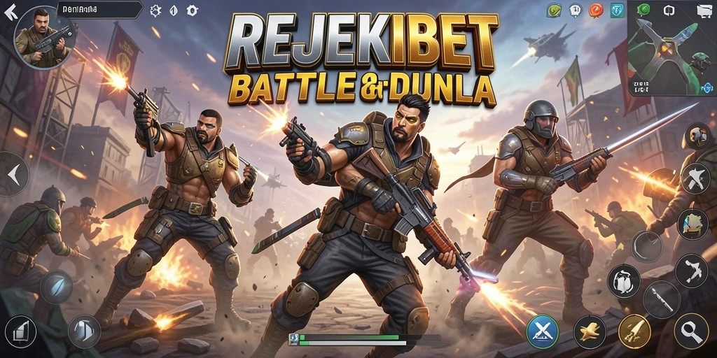 Tangkapan layar gameplay menunjukkan aksi seru dalam pertempuran Battle Royale.