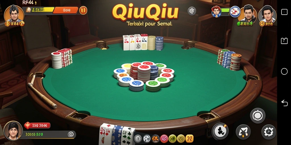 Screenshot gameplay QiuQiu di RR44 dengan antarmuka menarik.