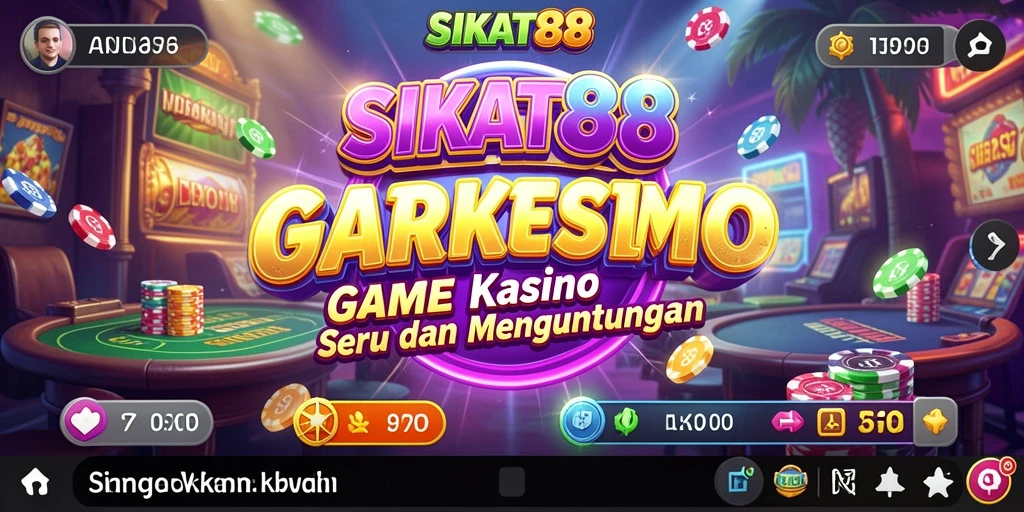 Tampilan permainan kasino yang mendebarkan di SIKAT88.