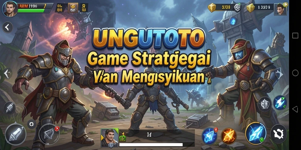 Screenshot UNGUTOTO menampilkan pertempuran strategi yang epik.