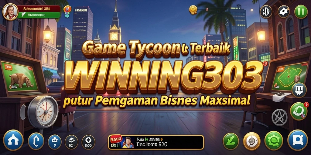 Gameplay menarik dari game Tycoon WINNING303 dengan elemen manajemen bisnis.